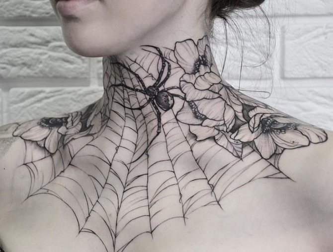 tatouage toile d'araignée
