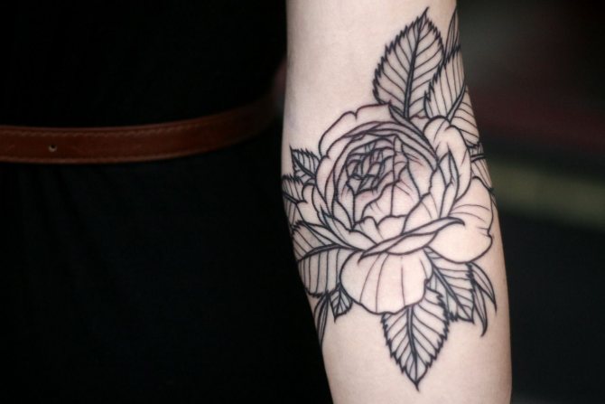 tatouage de pivoines à la main