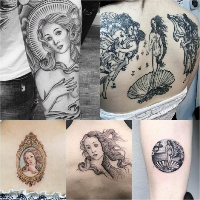Tatouage inspiré de peintures - Art du tatouage - Chefs-d'œuvre du tatouage - Tattoo Botticelli