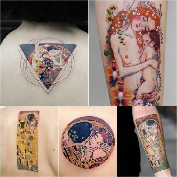 Tatouage d'après des dessins - Peinture de tatouage - Chefs-d'œuvre de tatouage - Tatouage Klimt