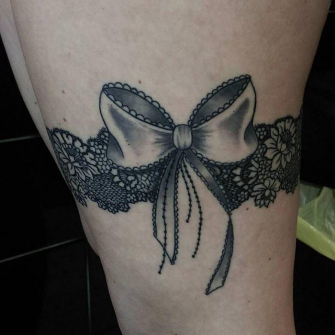 Tatouage jarretière (83 photos) - signification, croquis pour filles sur cuisse, jambe