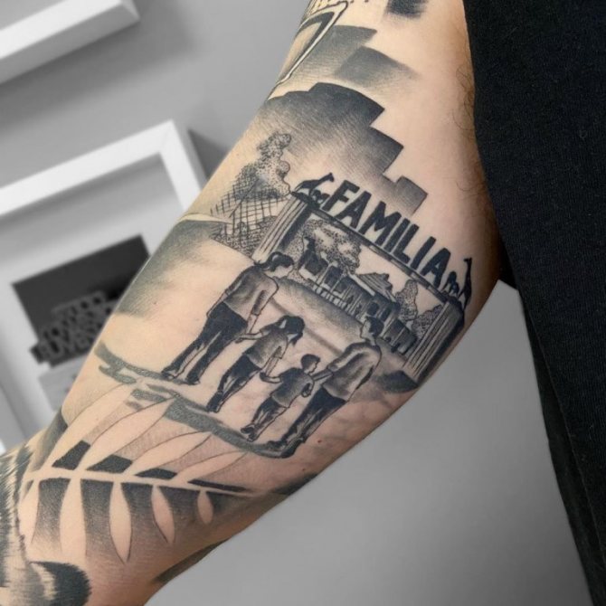 Tatouage dédié à la famille