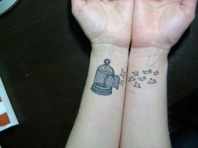 Oiseaux tatoués - Oiseaux tatoués sur le poignet - Oiseaux tatoués sur le poignet