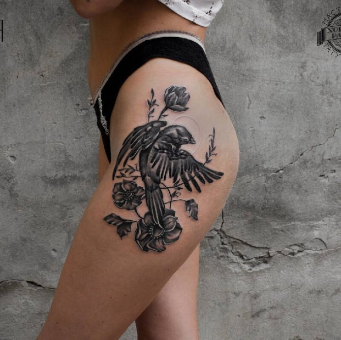Oiseaux tatoués - Oiseaux tatoués sur ma jambe - Oiseaux tatoués sur ma jambe
