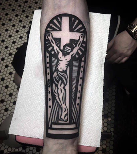 Tatouage de Jésus-Christ crucifié