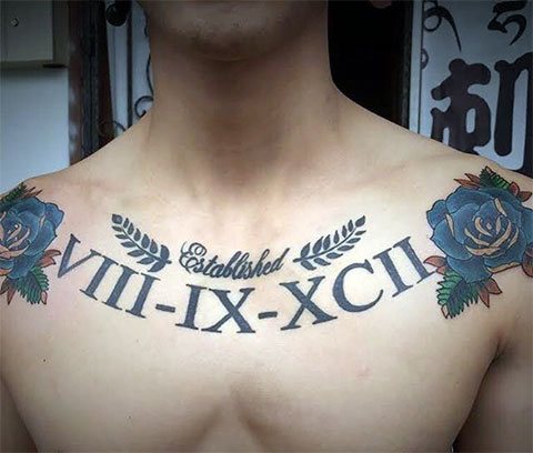 Tatouage de chiffres romains