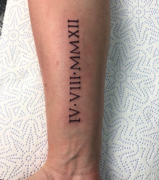 tatouage chiffres romains
