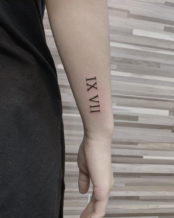 Chiffres romains tatoués photo d'anniversaire
