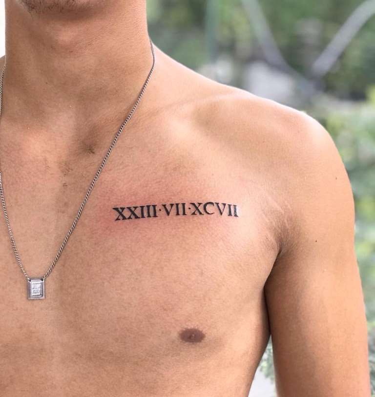 tatouage en chiffres romains