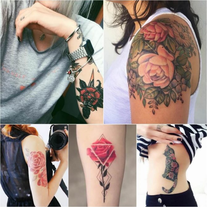 Tatouage rose - Tatouage rose pour les filles - tatouage rose pour les femmes