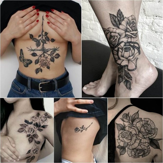 Rose de tatouage - Rose de tatouage pour les filles - Rose de tatouage pour les femmes