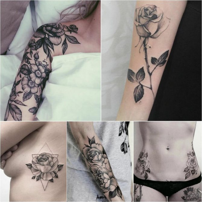 Rose de tatouage - Rose de tatouage pour les filles - Rose de tatouage pour les femmes