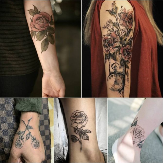 Tatouage Rose - Tatouage Rose pour Filles - Tatouage Rose Féminin