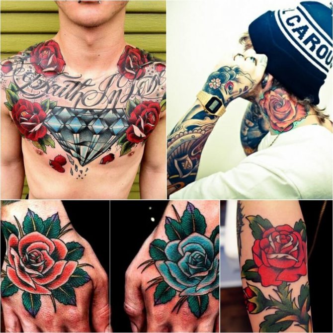Tattoo Rose - Tatouage masculin de rose - Tatouage masculin de rose