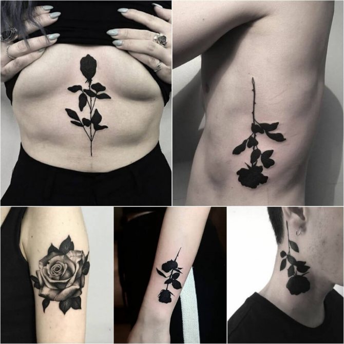 Tattoo rose - Signification de la couleur de la rose - Tattoo rose noir