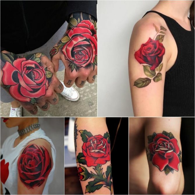 Tattoo rose - Signification de la couleur de la rose - Tattoo rose rouge