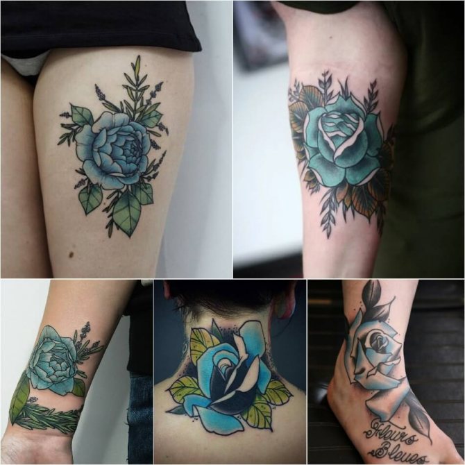 Tattoo rose - Signification de la couleur de la rose - Tattoo rose bleu