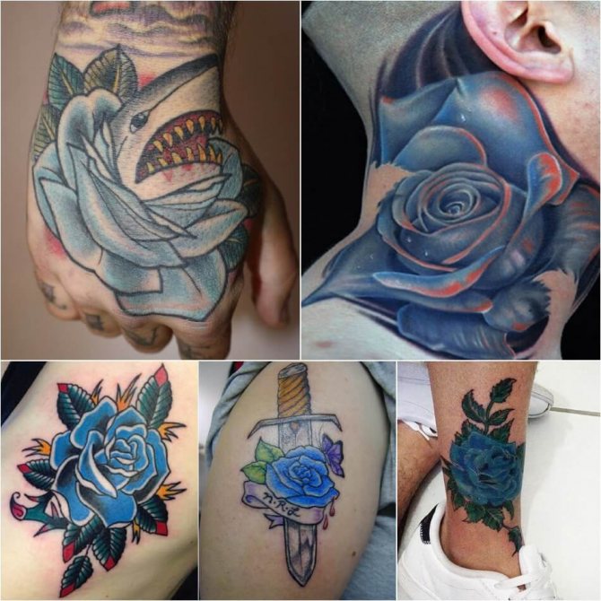 Tattoo rose - Signification de la couleur de la rose - Tattoo rose bleu