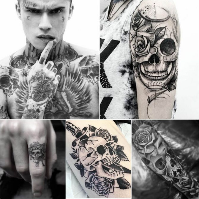 Tattoo Rose - Signification du Tattoo Rose - Tattoo Rose et Croix - Tattoo Rose et Crâne