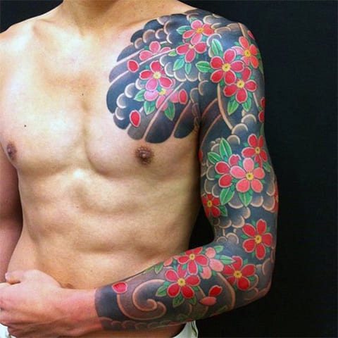 Manchon de tatouage fleur de cerisier