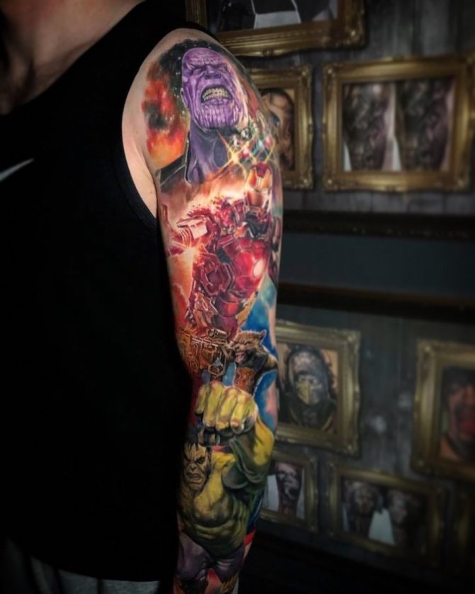 Manchon de tatouage Team Avengers et Thanos