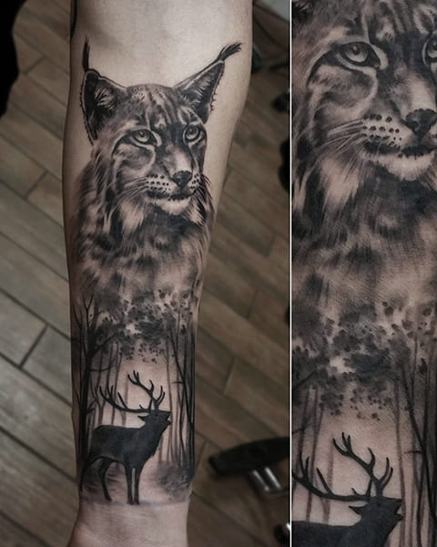Tatouer un lynx sur la main
