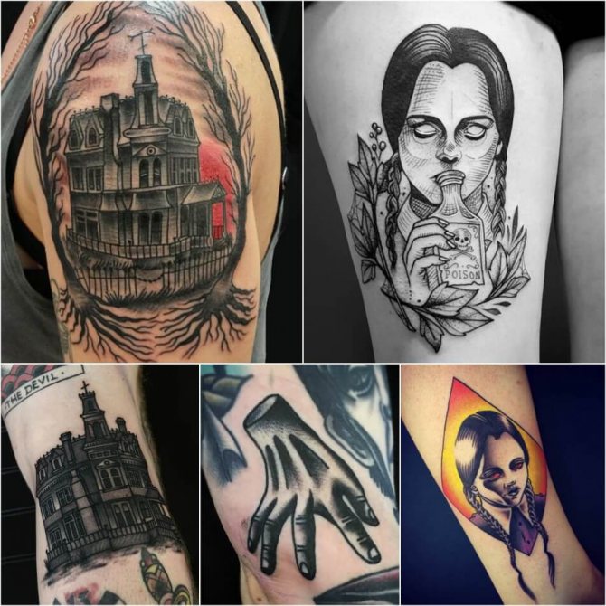 Tatouage de personnages de films - Idées de tatouage pour les cinéphiles - Tatouer la famille Addams