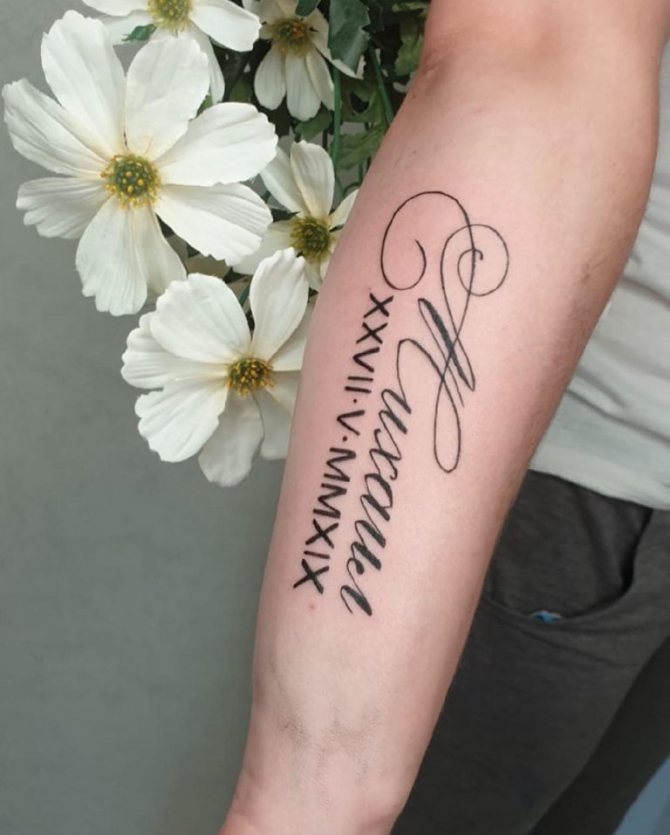le tatouage du nom d'un être cher