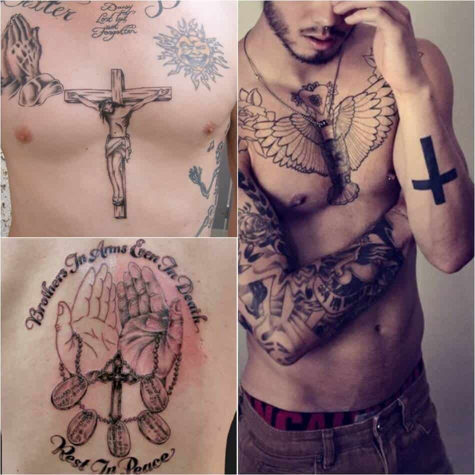 photo d'un tatouage de croix sur un gars