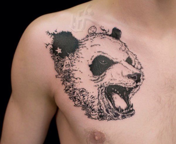 tatouage d'un panda