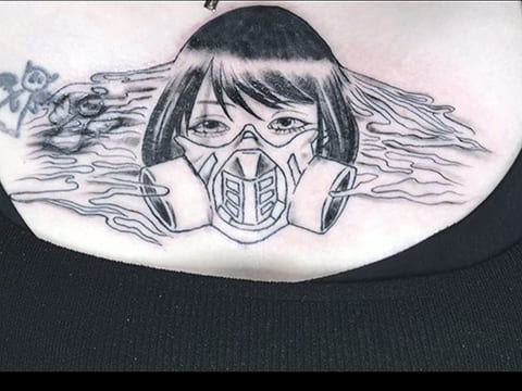 Tatouage de masque à gaz - photo