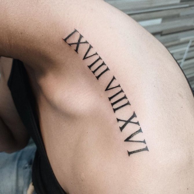 tatouage avec des chiffres romains