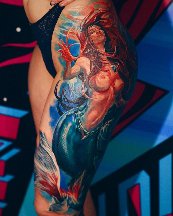 Tatouage d'une sirène