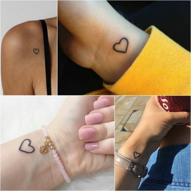 Tatouez un cœur sur votre poignet, votre main, votre visage, votre poitrine. Esquisse, signification