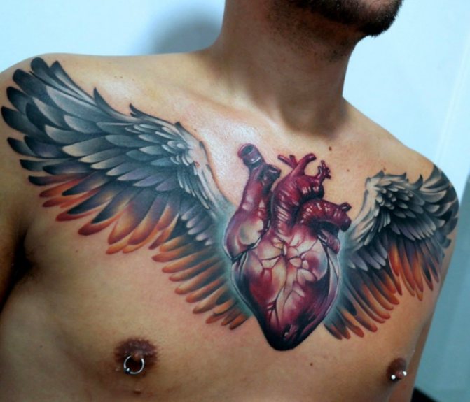 Tatouage de cœur sur le poignet, la main, le visage, la poitrine. Esquisse, signification
