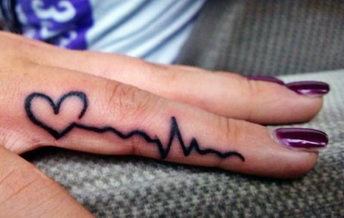 Tatouage d'un cœur sur le doigt. Signification, ce que cela signifie, croquis, photos