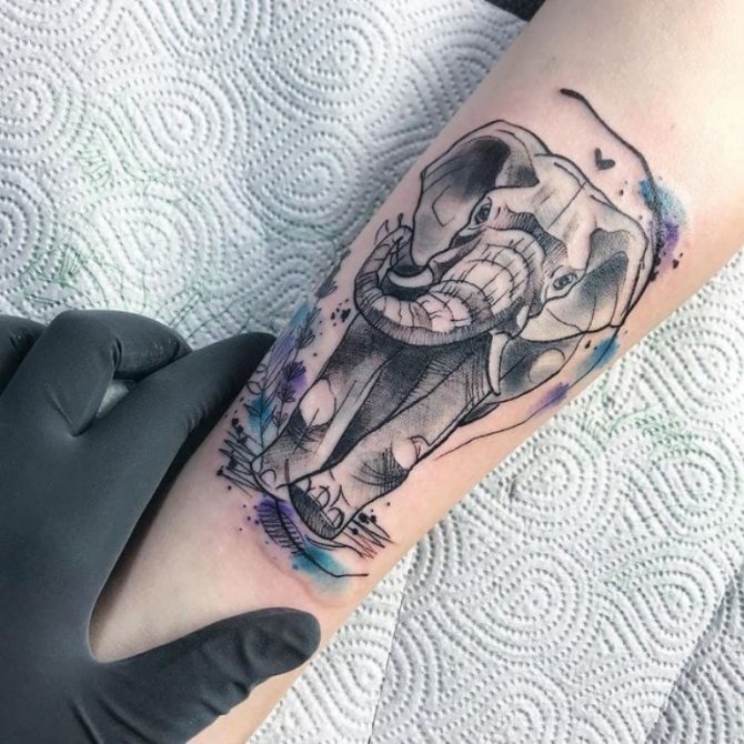 tatouage d'éléphant