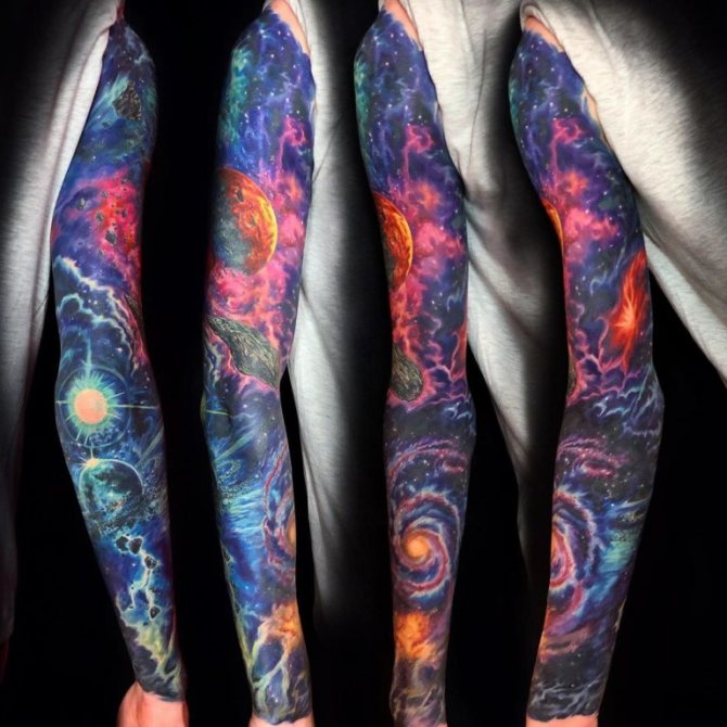 tatouage système solaire