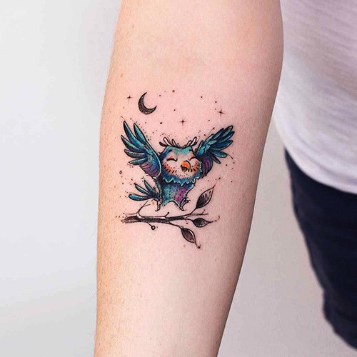 Tatouez une chouette sur votre bras. Cérès, significations, croquis