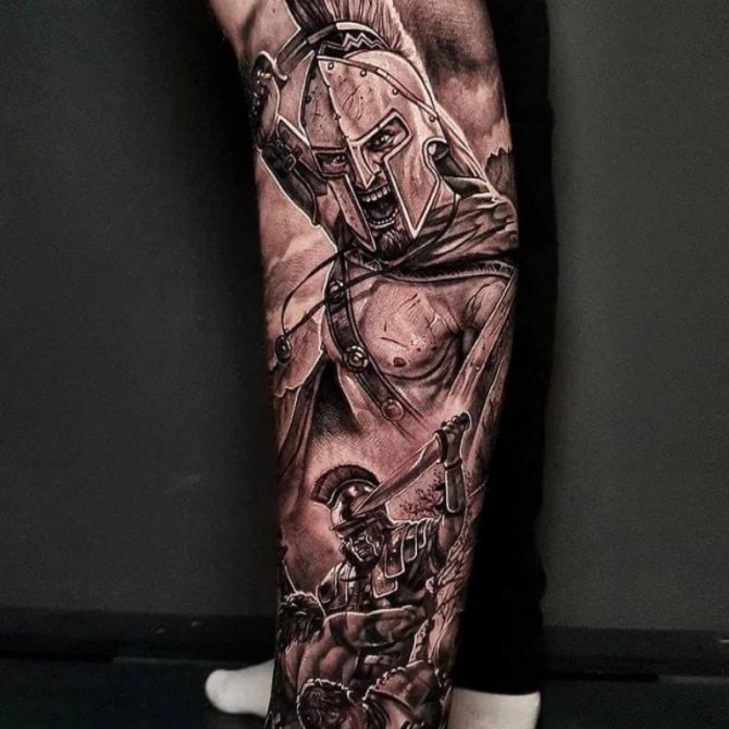 tatouage de leonidas le spartiate