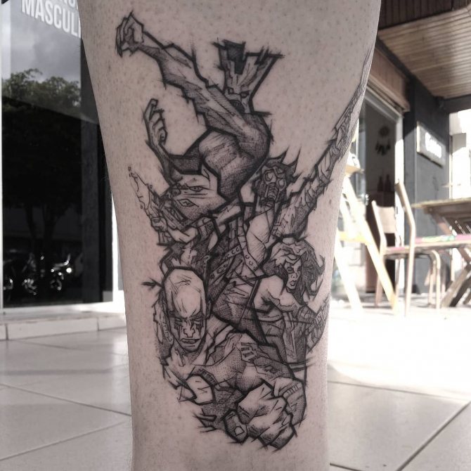 Tatouage des personnages du film Les Gardiens de la Galaxie