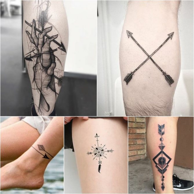 Tatouage de flèche - Tatouage de flèche - Signification du tatouage de flèche - Tatouage de flèche sur la jambe