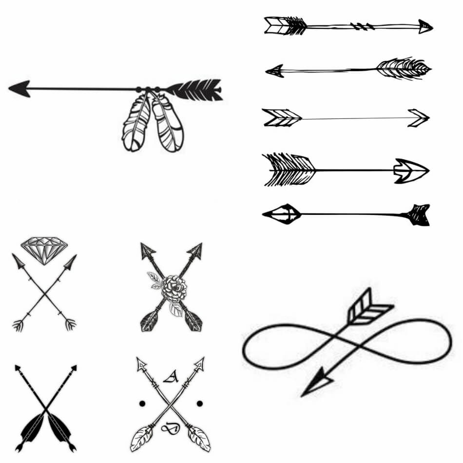 Flèche de tatouage - Flèche de tatouage - Signification de la flèche de tatouage - Croquis de la flèche de tatouage