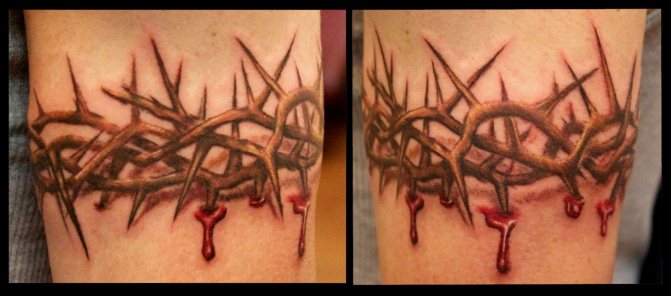 Tatouage d'une couronne d'épines