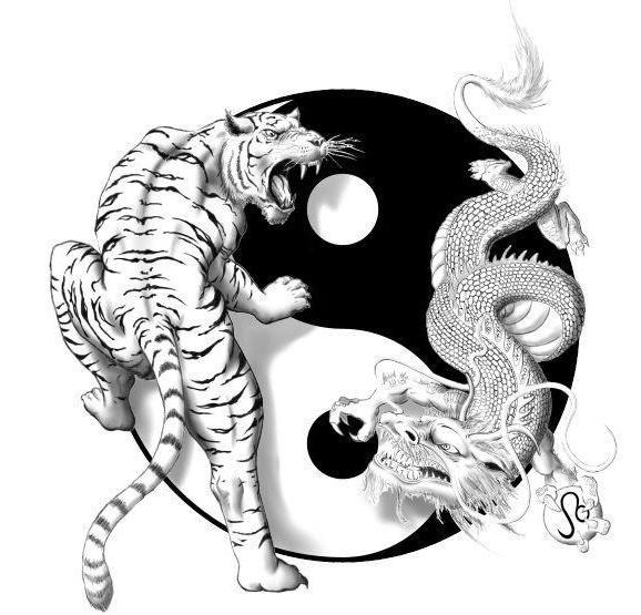 tatouage d'un tigre souriant