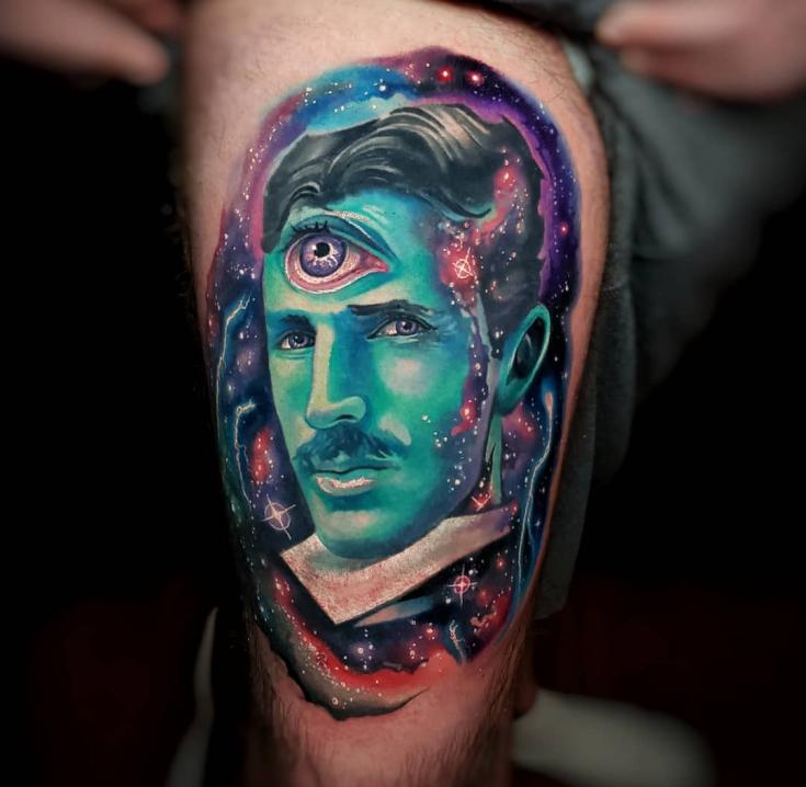 tatouage de style spatial