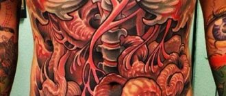 Tatouage dans le style Bioorganic. Photos, croquis, sens