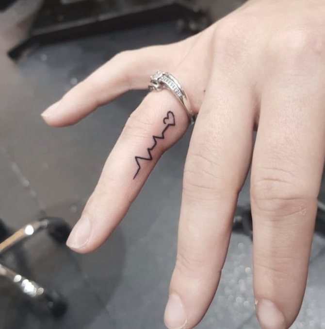 tatouage en forme de cardiogramme sur le bras