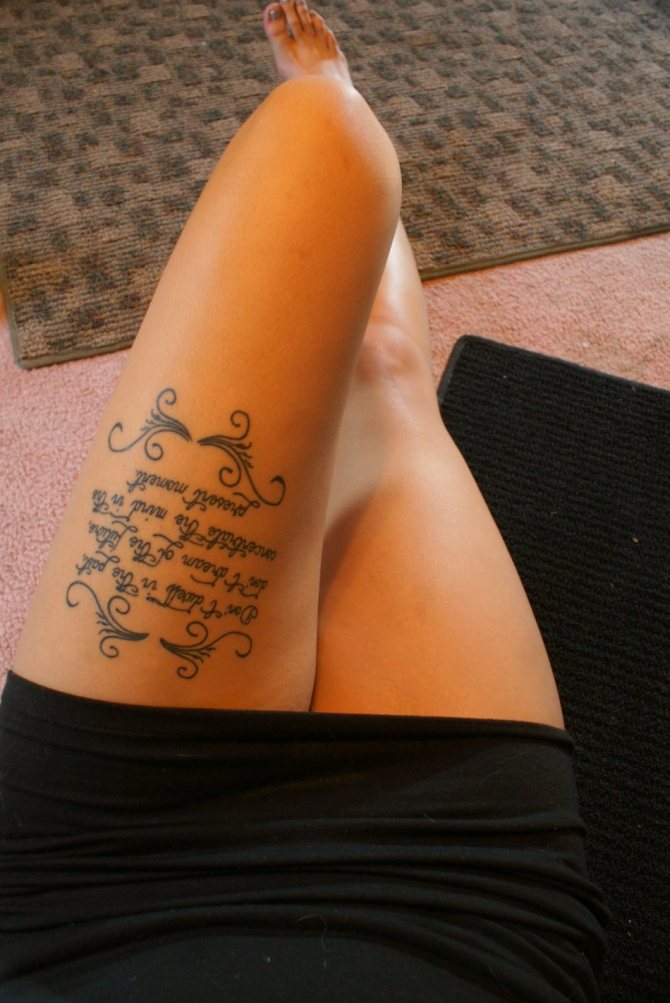Tatouage en forme de devis volumétrique