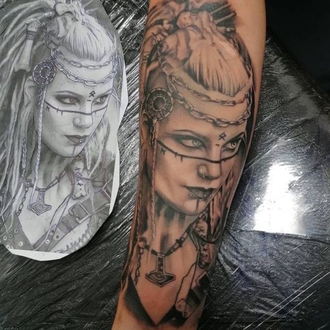signification du tatouage Valkyrie